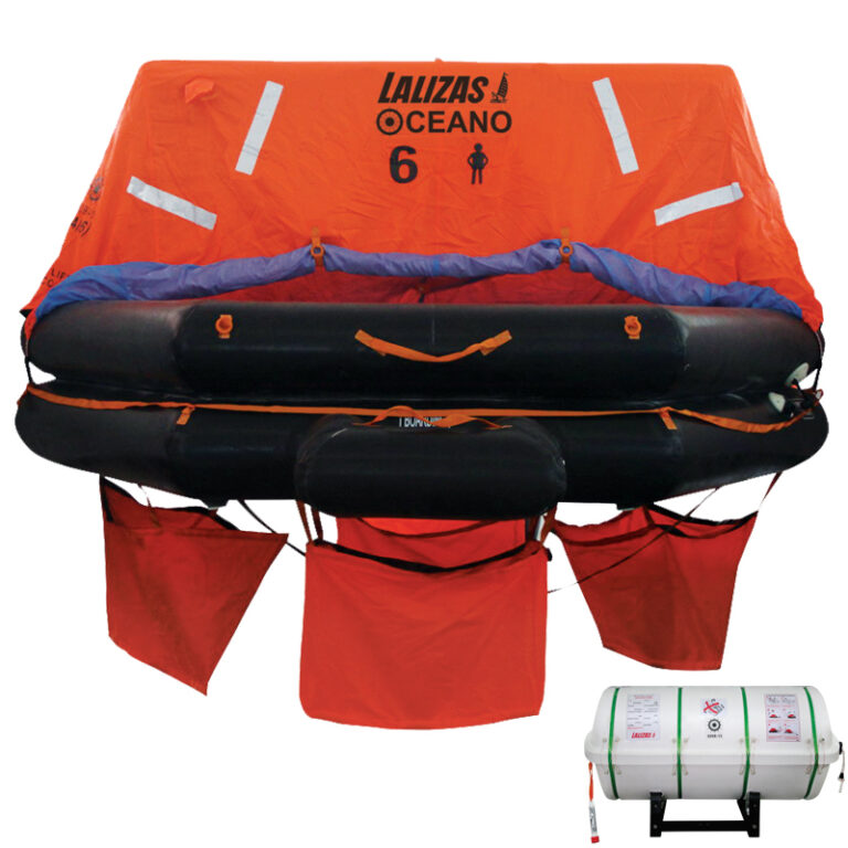 قایق نجات لالیزاس 10 نفره LALIZAS Life raft SOLAS OCEANO Throw-overboard Type 10 prs canister (A) کد 79869